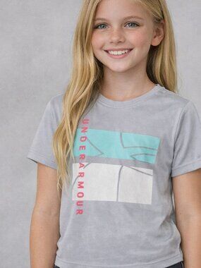 NWT Under Armour Girls HeatGear Tee YMD – Lightweight Performance Graphic Top